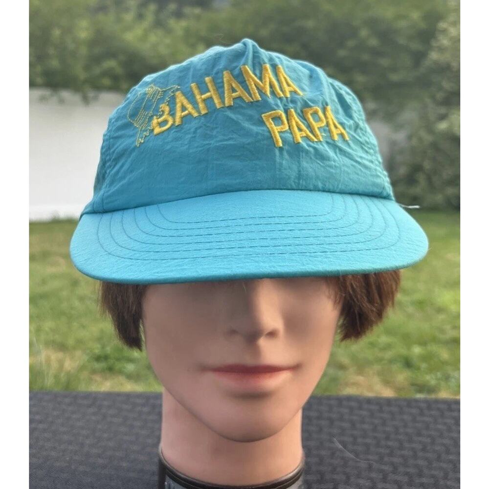 Bahama Papa Embroidered Cap Hat Beachy Aqua Yellow Grandpa Dad Father